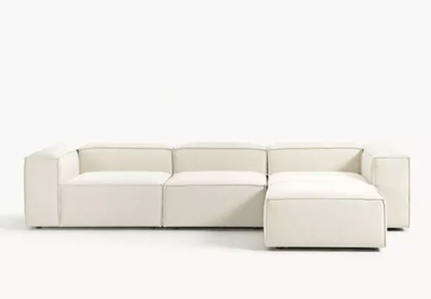 Zed Design Minimalist Modular Puzzle Wooden Sofa with Solid Natural Wood Frame