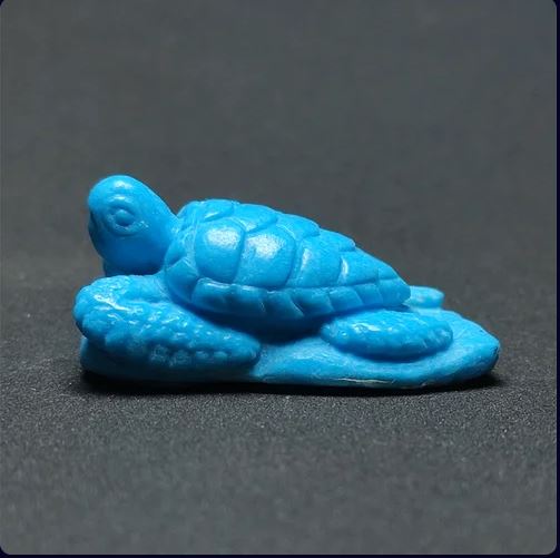 Handcrafted Kerman Ajami Turquoise Sea Turtle Decorative Collectible Statue Ornament Pendant