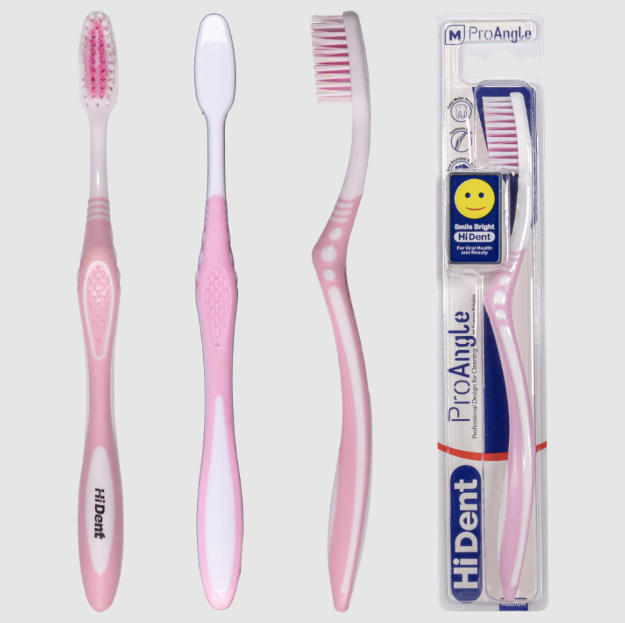 HiDent pro angle soft-medium-hard toothbrush with cap