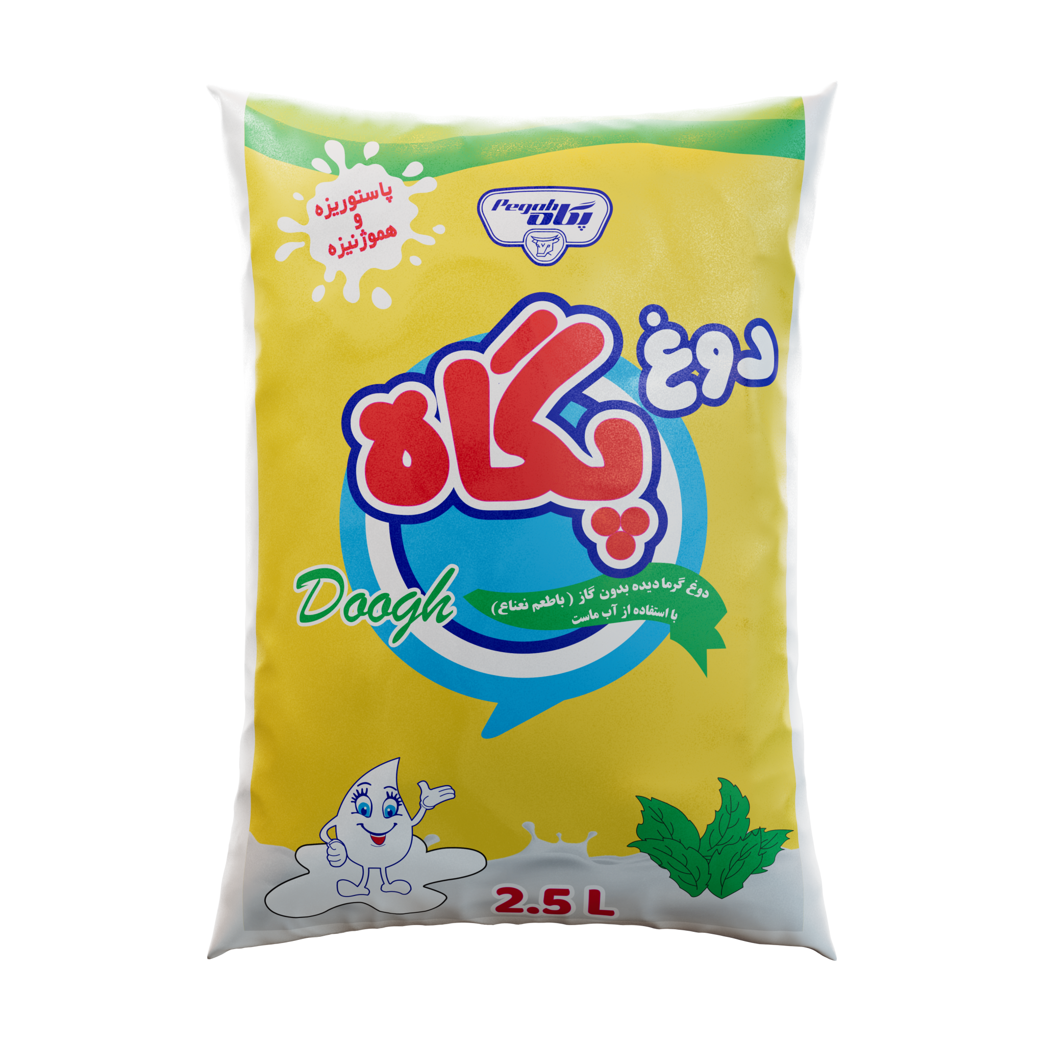 Pegah Pasteurized Non-Carbonated Mint Doogh - Nylon Pre-Pack - 2.5 L