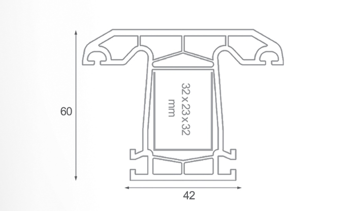 mullion profile 60mm