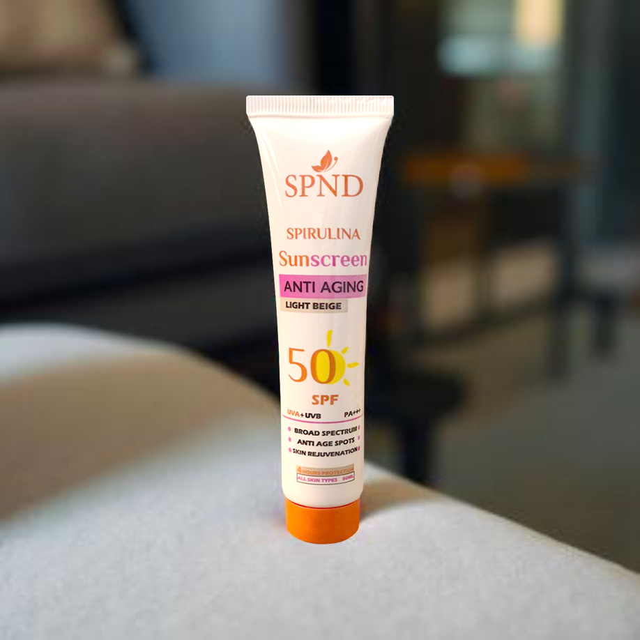 Spirulina Anti-Aging Sunscreen SPF50 Light Beige