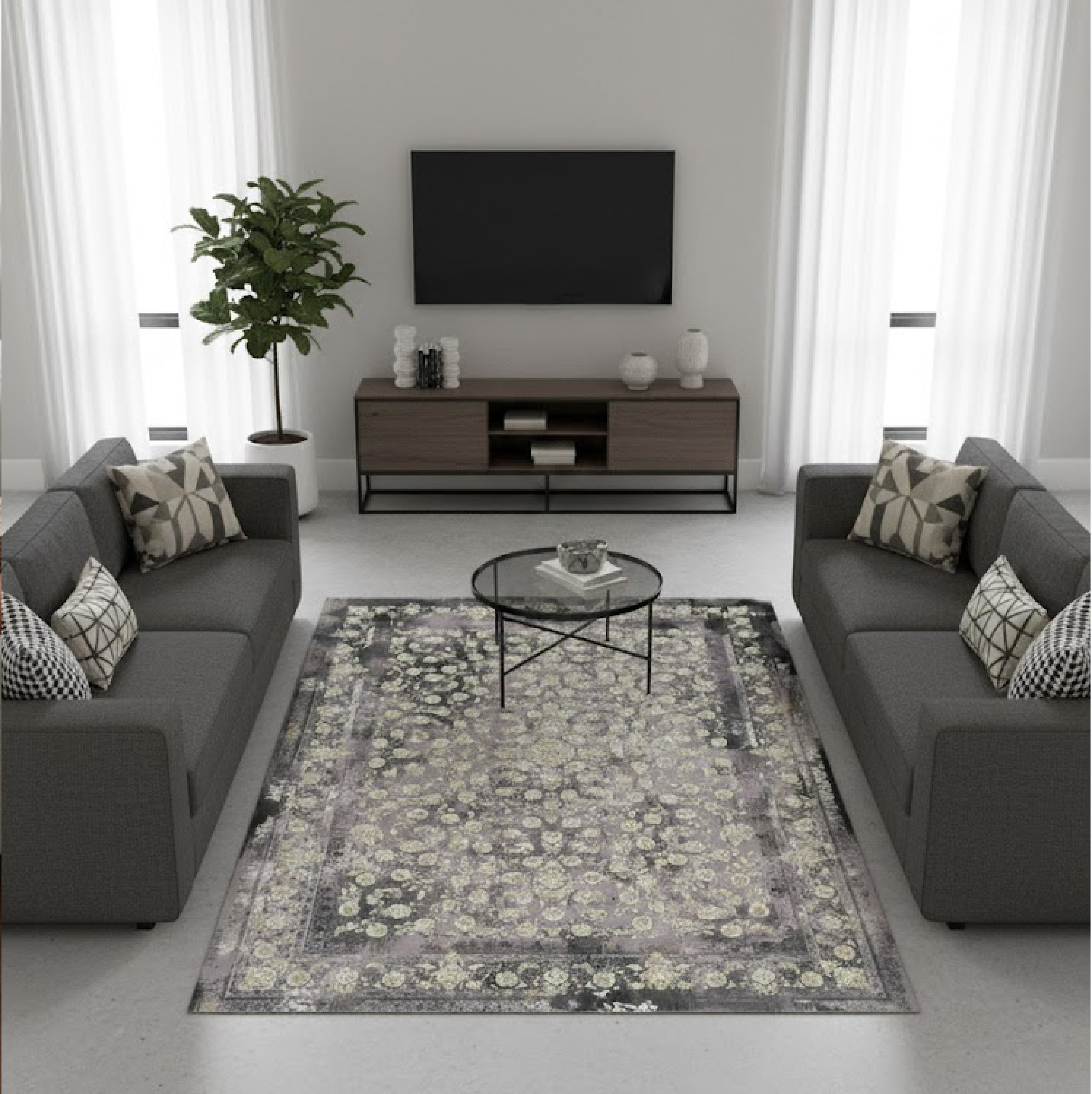 Reeds Luxury Acrylic Machine-Made Persian Carpet