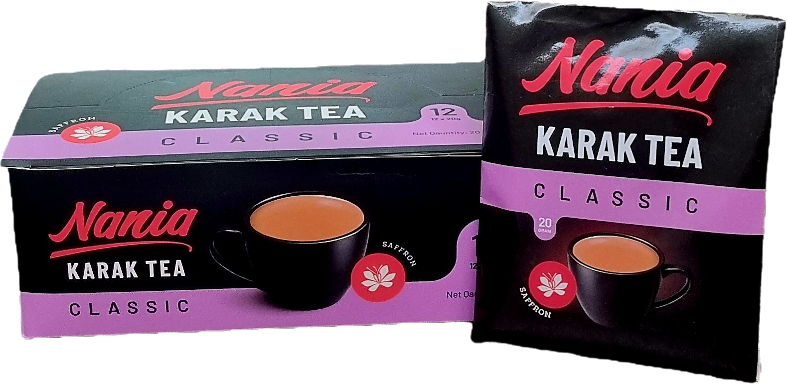 Nania Classic Saffron-Flavored Cracked Tea – 12 Single-Serving Sachets