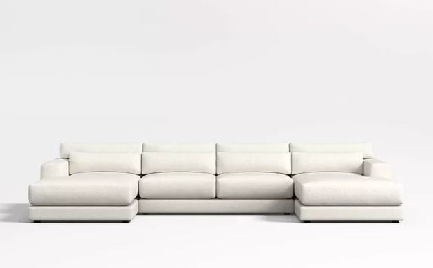 Zed Design Ilya U-Shaped Comfort Sofa with Solid Natural Wood Frame