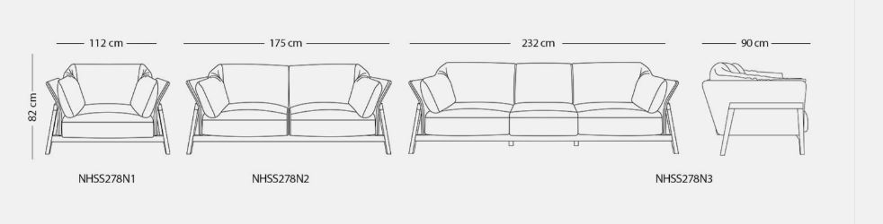 MILAN Contemporary Italian-Style Sofa , Metal & Plywood Frame with High-Resilience Foam