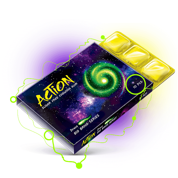 No Caffeine Draco apple and mint Chewing gum