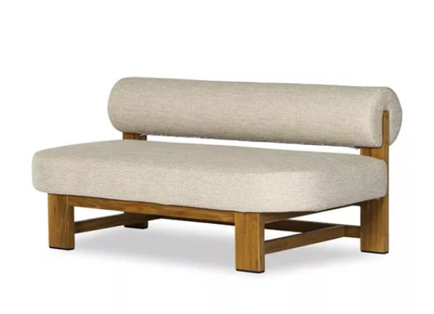 Zed Design Custom Solid Walnut Wood 2-Seater Upholstered Sofa with High-Density Foam & Custom Fabric