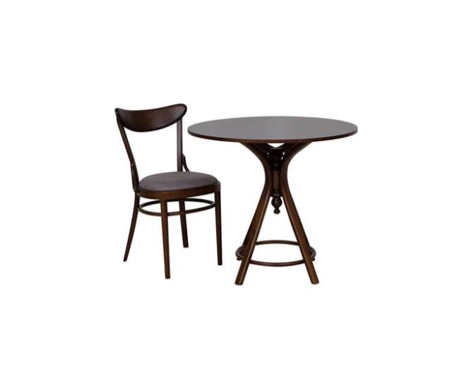 GERUF 114 , Classic Bentwood Dining Chair & Walnut Wood Table Set