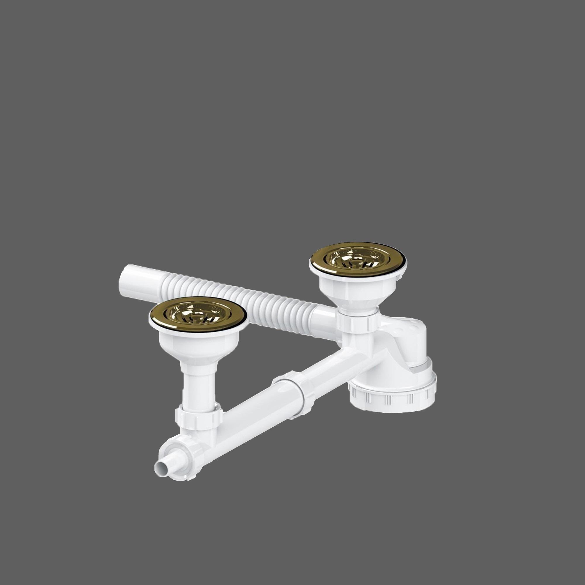 Extra-Flat Double-Bowl Fancy Siphon without Overflow