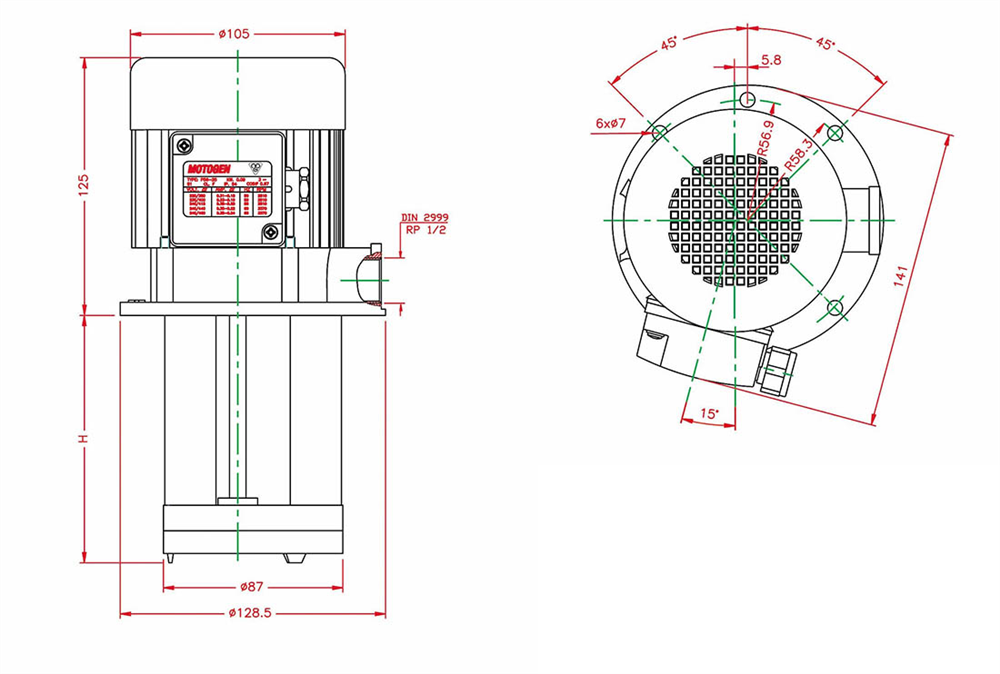 Single-speed three-phase induction industrial electro pump