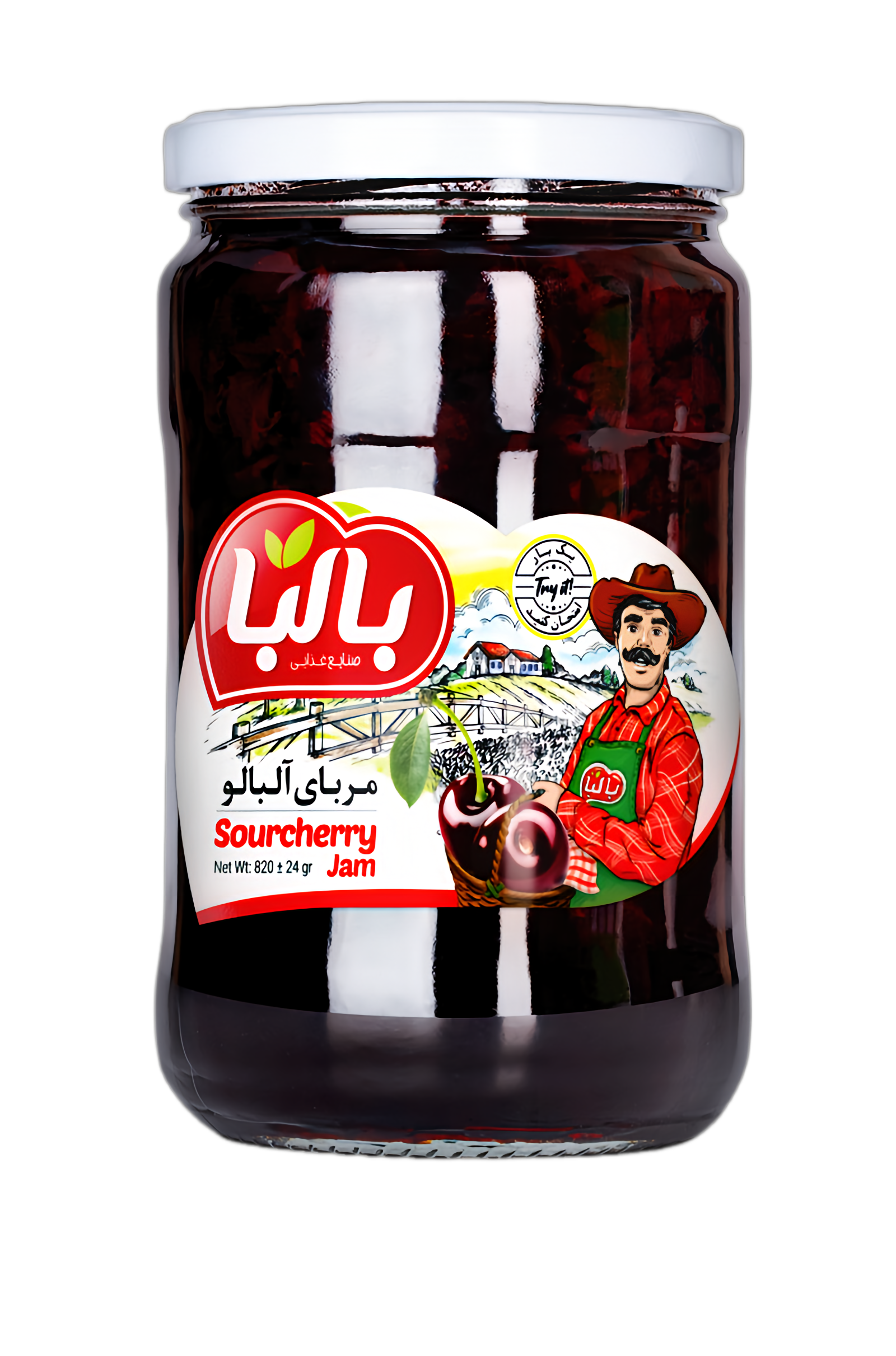 Balba Sour Cherry Jam – 820 g Glass Jar