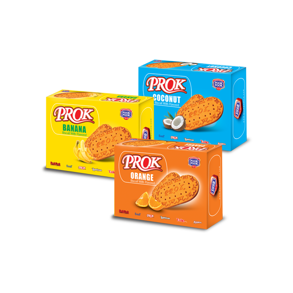 PROK Flavored Biscuit- Banana / Coconut / Orange (Family & Large Box Series)