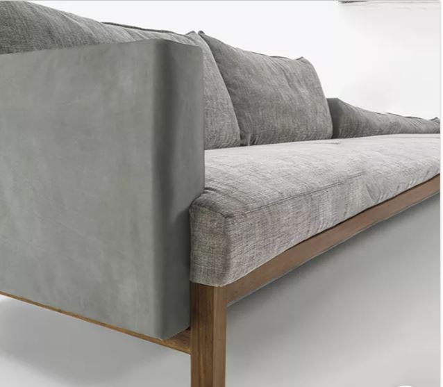 Zed Design Arusha современный трехместный обитый диван с каркасом из натурального твердого ореха, 220 см