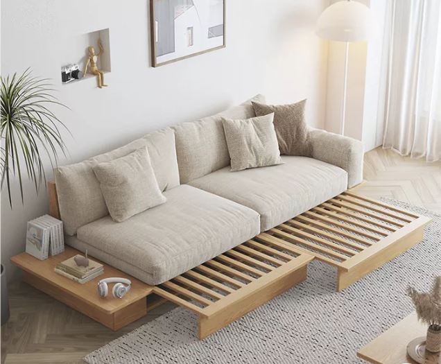 Zed Design Reyhaneh Modern Sofa Bed with Solid Natural Wood Frame, High-Density Foam & Turkish Fabric