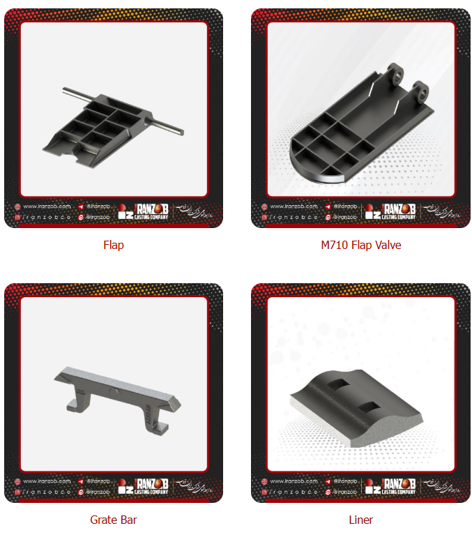 Steel and cast iron parts