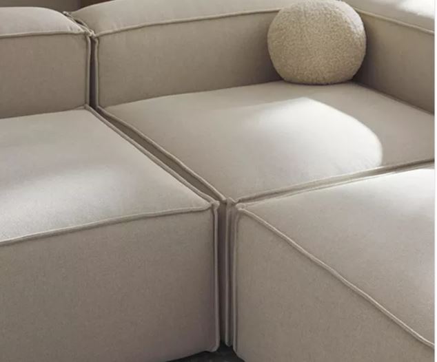 Zed Design Minimalist Modular Puzzle Wooden Sofa with Solid Natural Wood Frame