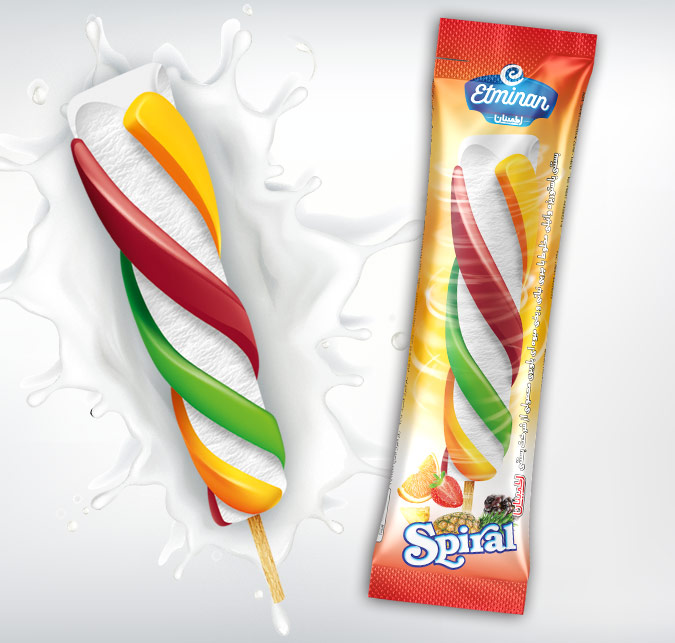 Eminan Spiral Stick Ice Cream  Blueberry, Mango & Tropical Mix Flavors