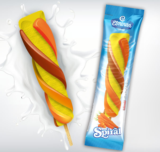 Eminan Spiral Stick Ice Cream  Blueberry, Mango & Tropical Mix Flavors