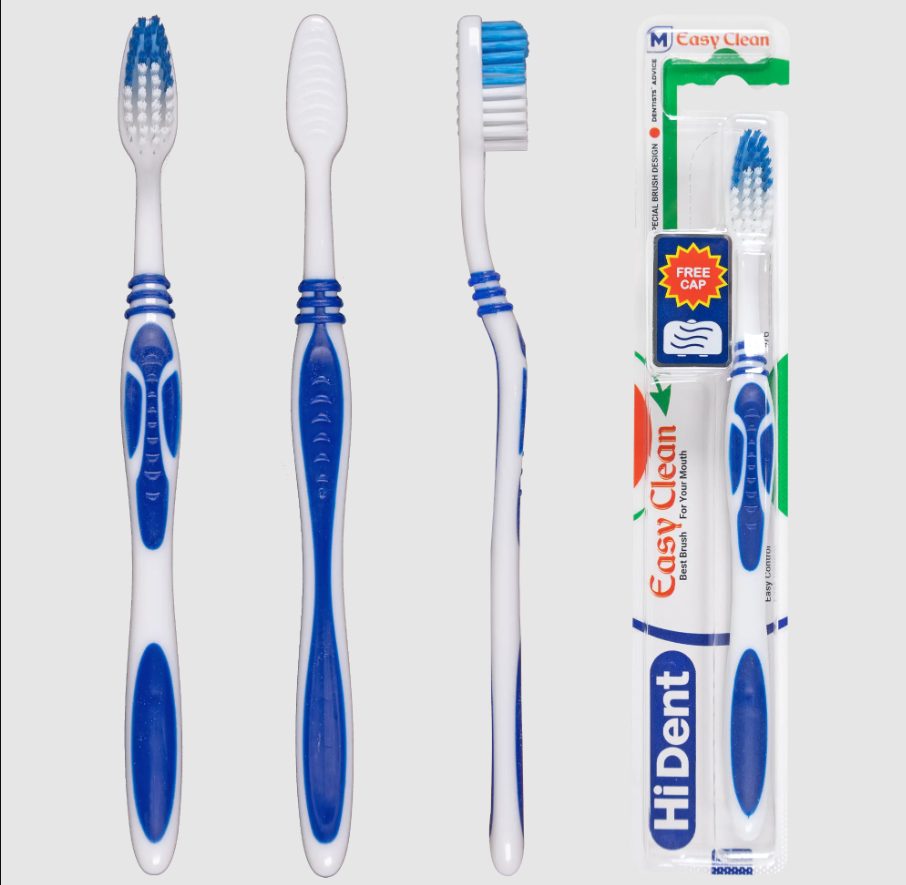 HiDent Easy Clean soft-medium toothbrush with cap