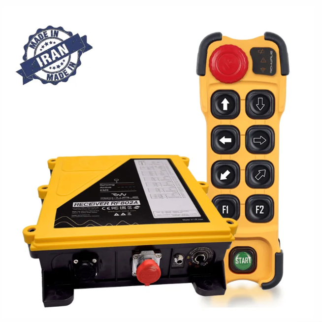سیستم کنترل از راه دور جرثقیل سقفی تک سرعته ۸ دکمه RichWave TF-RX/801A / TF-RX/802A