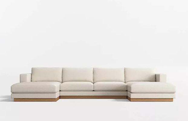 Zed Design Arta U-Shaped Comfort Sofa with Solid Natural Wood Frame & Hypoallergenic Foam