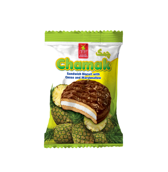 Chamak Chocolate Coated Cream Biscuits  Pineapple, Peach, Watermelon