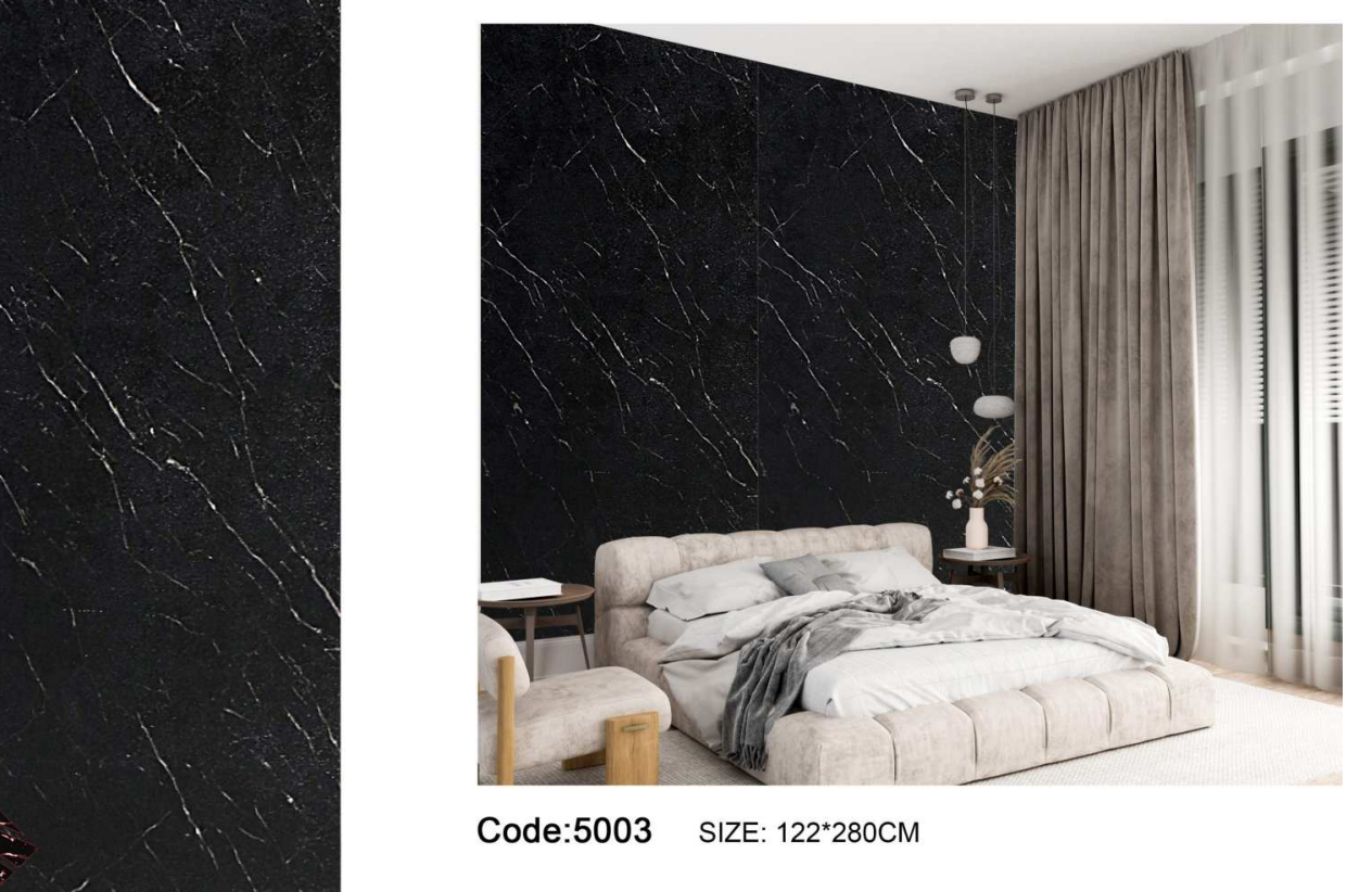Black Marble Look Decorative MDF Wall Panel