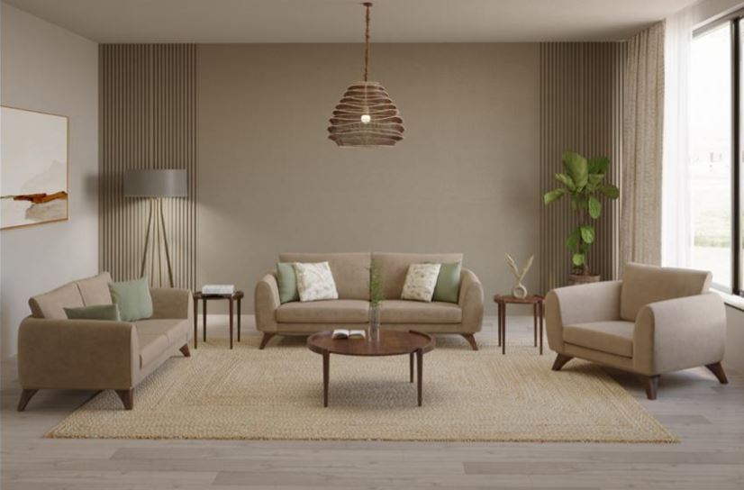 RAZAN , Round Mid-Century Beech-Veneered Coffee Table