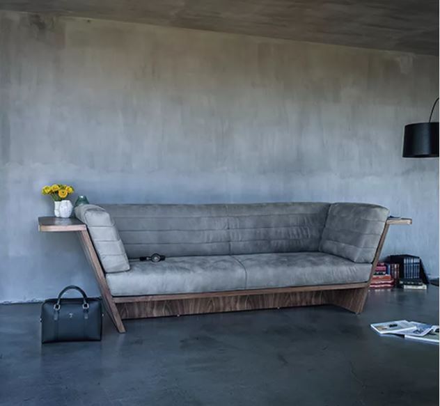 Zed Design Liana Modern 3-Seater Solid Natural Wood Sofa with 3.5 cm Wooden Frame, Upholstered Cushions & Hypoallergenic Finish