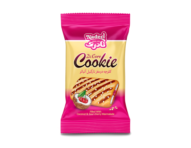  2cores Cookie filled with Coconut and Fig marmalade ,Coconut, Sour cherry  