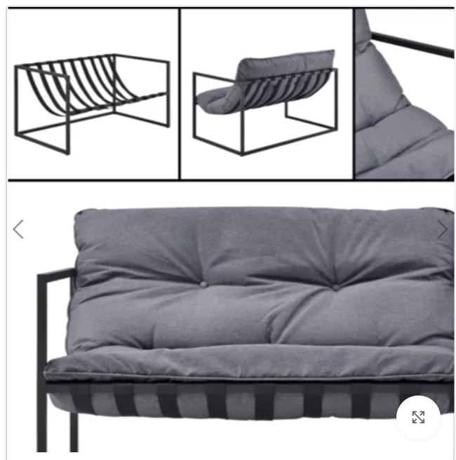 Zed Design Modern Outdoor Patio Furniture Set with Matte Black Powder-Coated Metal Frame