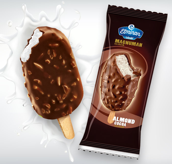 Eminan Coated Stick Ice Cream with Nuts  Banana & Almond Cocoa Flavors