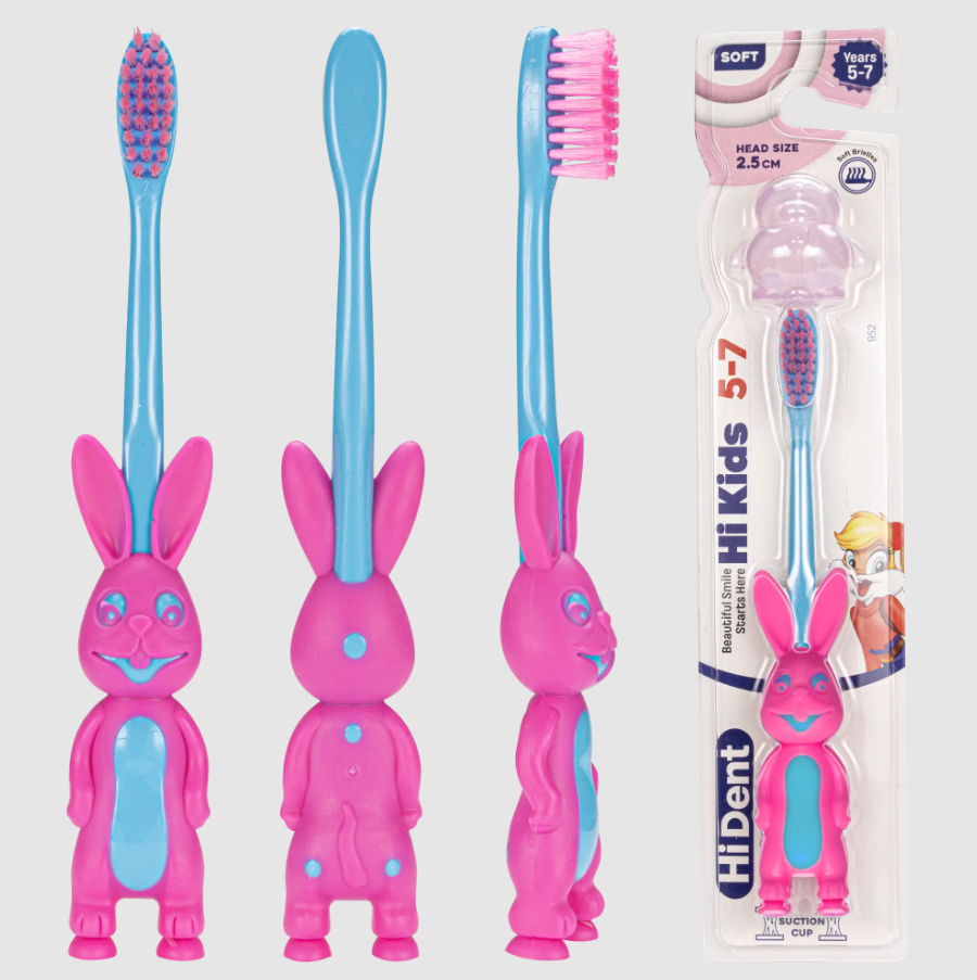HiDent bunny soft toothbrush with cap