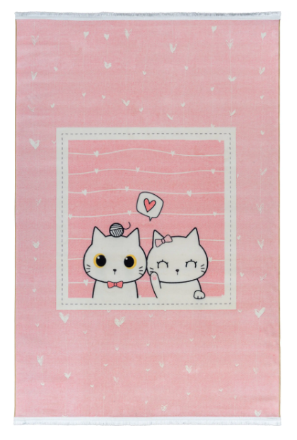 Polyester-Polyogen Rug, Kids Collection,Pink 25KD0030