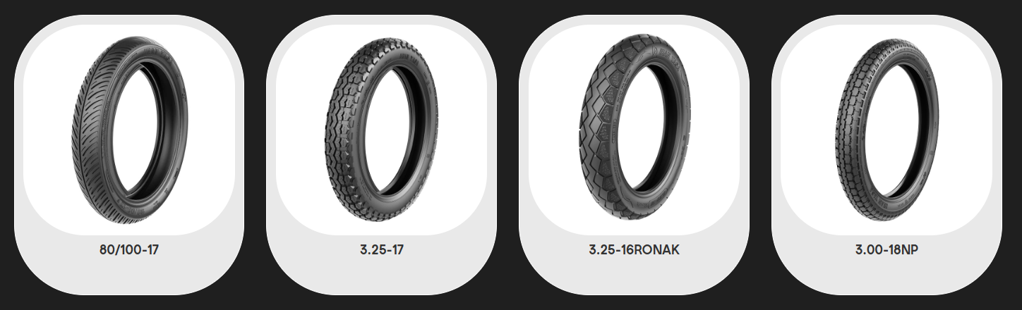 Urban & Semi-Heavy Motorcycle Tires  Narrow & Medium Sizes  Front & Rear