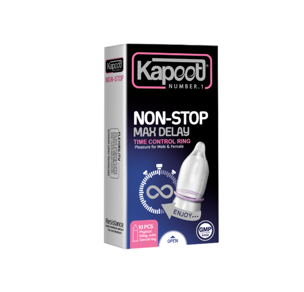 Non-Stop delayed-effect latex condoms, pack of 10