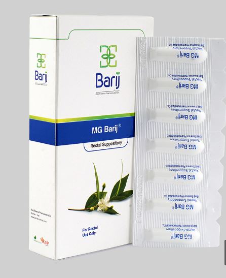 Treatment of hemorrhoids with  MG suppository