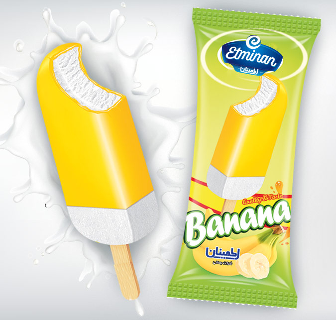 Eminan Fruit Stick Ice Cream  Mango, Orange, Strawberry & Banana Flavors