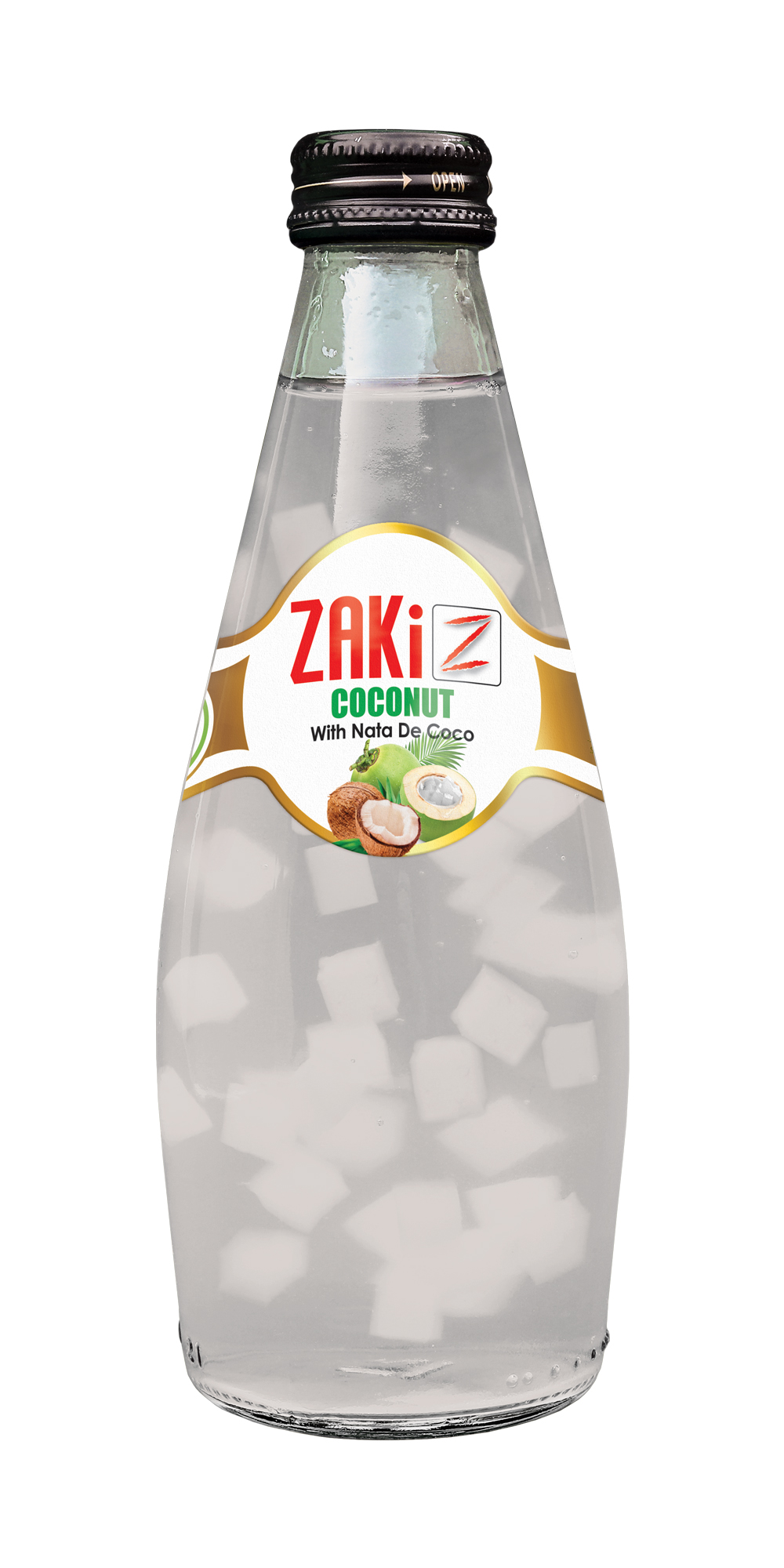 Coconut-Flavored Nata de Coco Drink – 300ML Glass Bottle