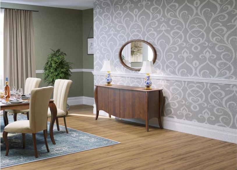 ANDERSA , Neoclassical Beech-Veneered Console Table with Curved Base & Storage Compartment