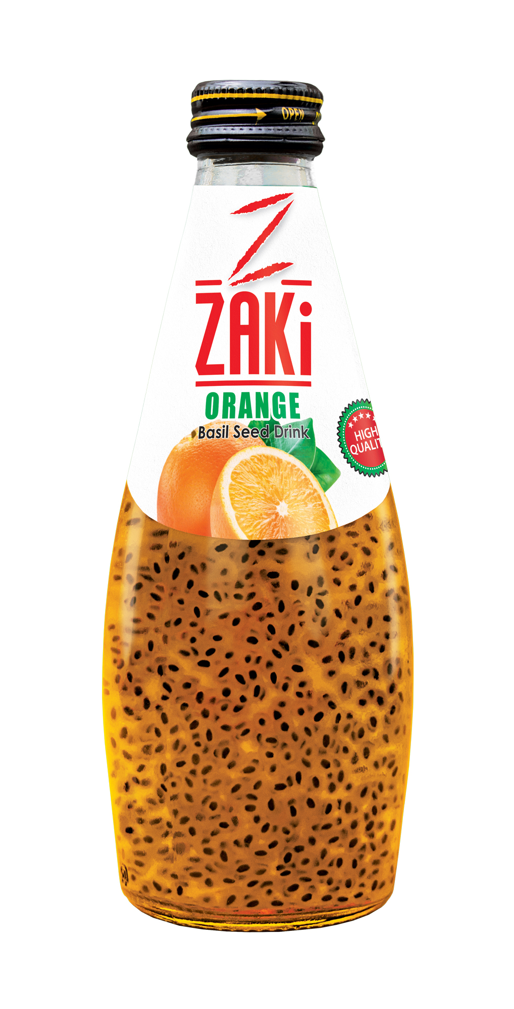 Orange-Flavored Basil Seed Drink – 300ML Glass Bottle