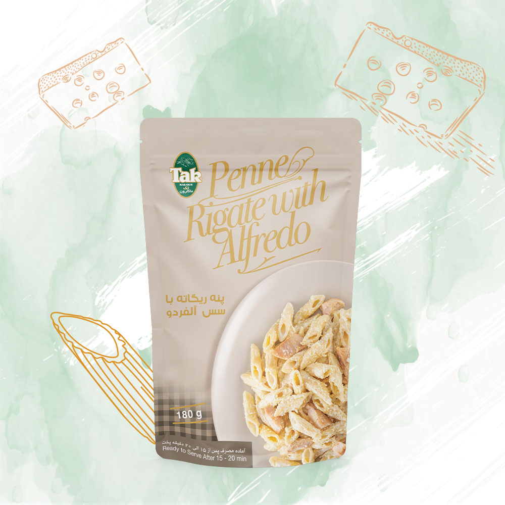 Tak Macaroon Penne Rigate with Alfredo Sauce