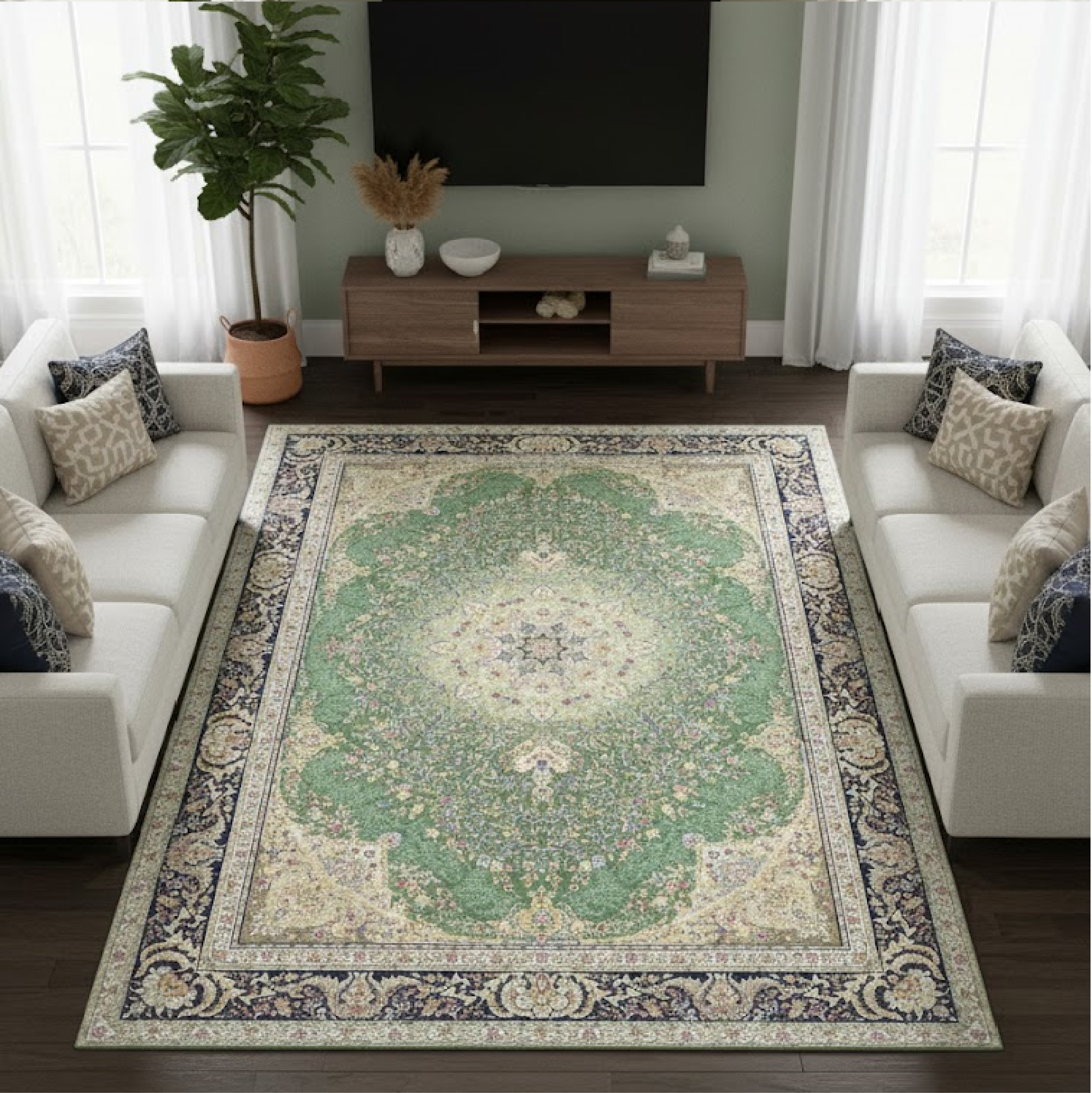 Reeds Luxury Acrylic Machine-Made Persian Carpet