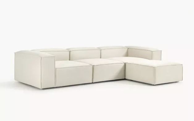 Zed Design Minimalist Modular Puzzle Wooden Sofa with Solid Natural Wood Frame