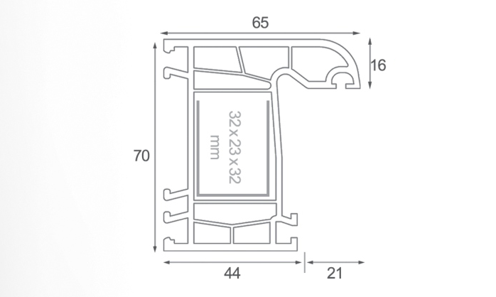 window frame profile 70mm