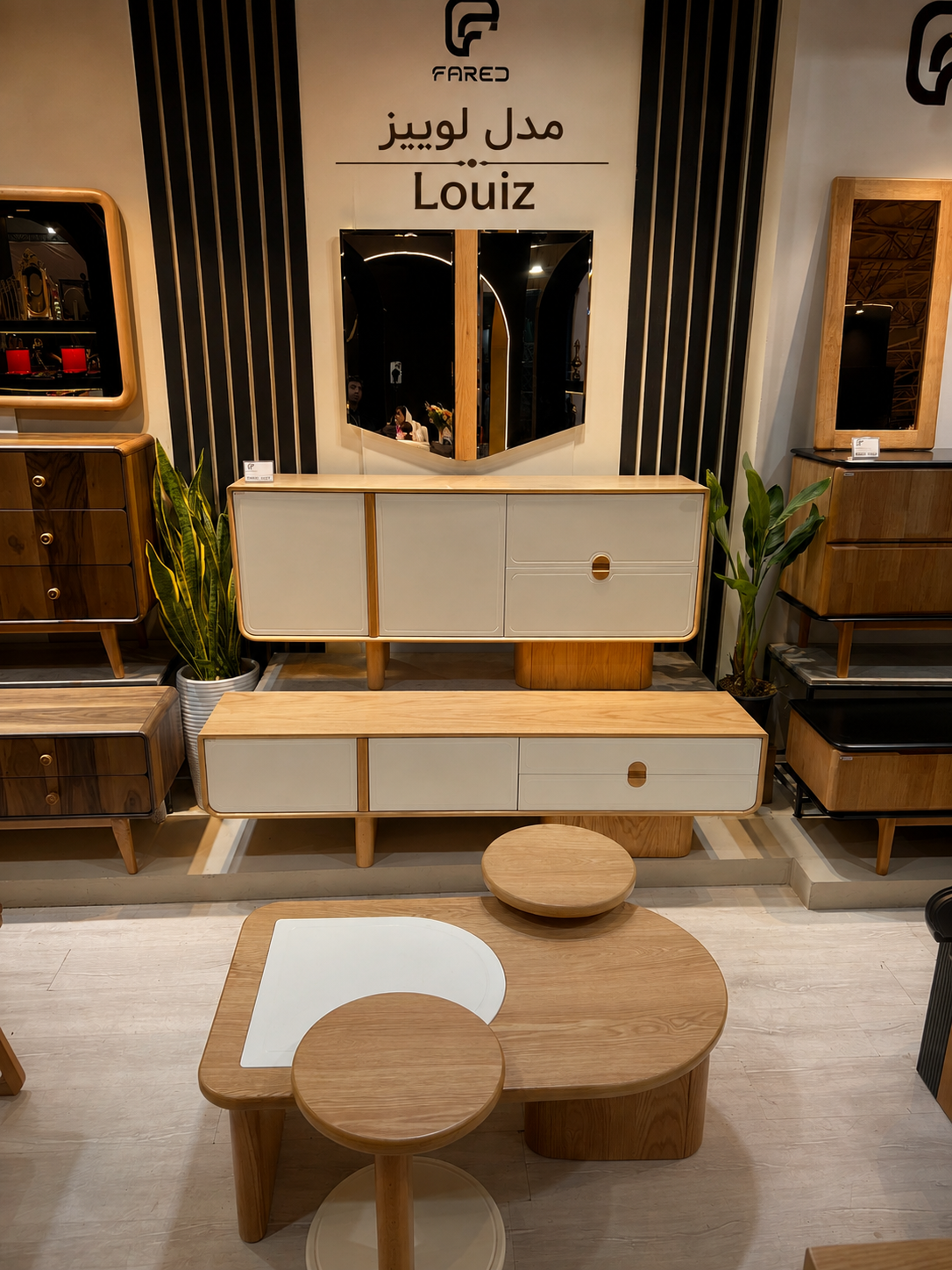 The whole body is MDF Polyurethane paint Natural oak veneer Wooden profile bases