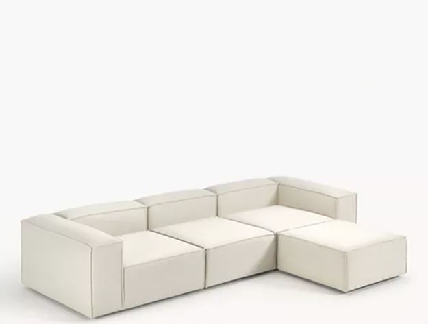 Zed Design Minimalist Modular Puzzle Wooden Sofa with Solid Natural Wood Frame