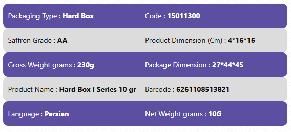 Pure Red Saffron Grade AA-Hard Box I Series 10gr