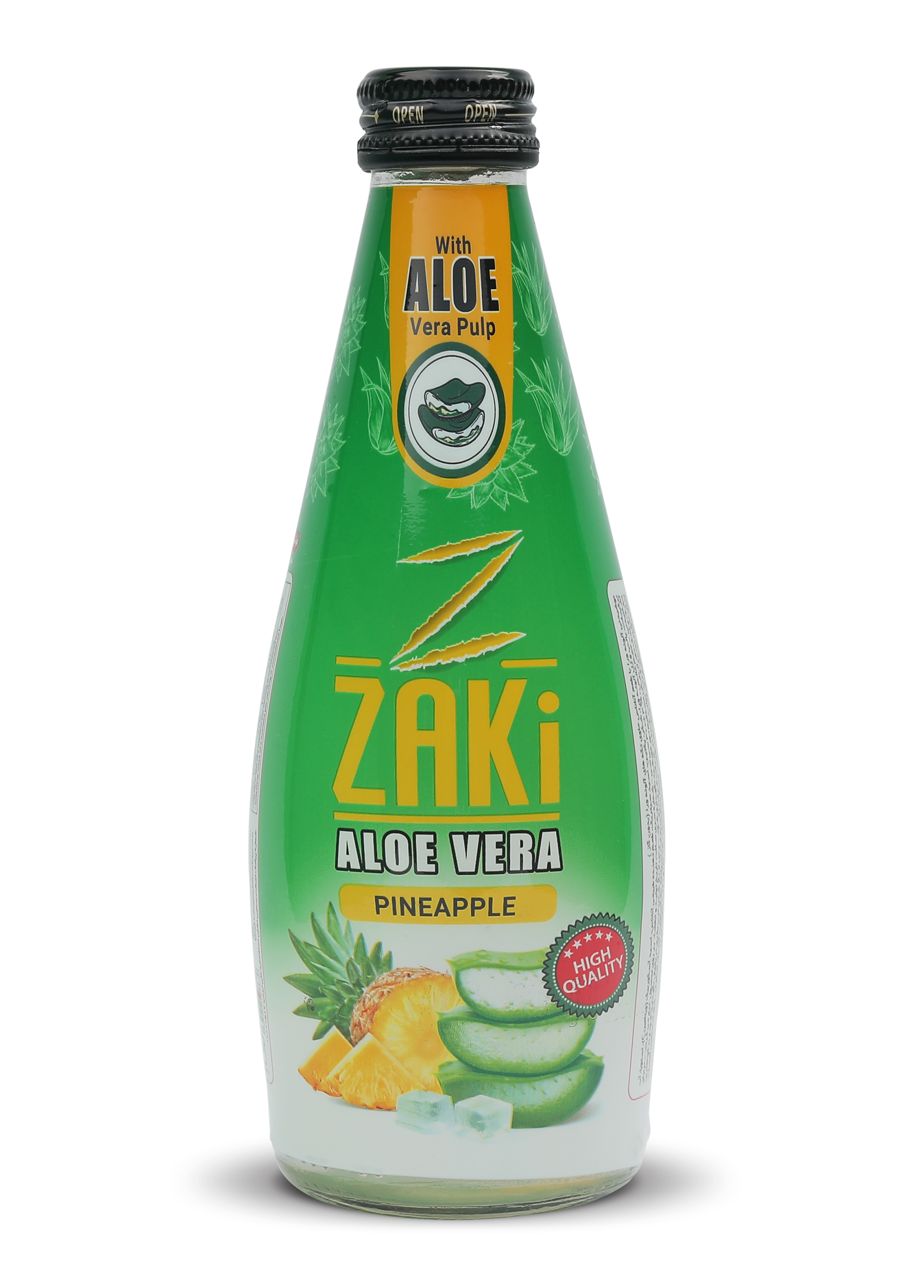 Pineapple-Flavored Aloe Vera Drink – 300ML Glass Bottle